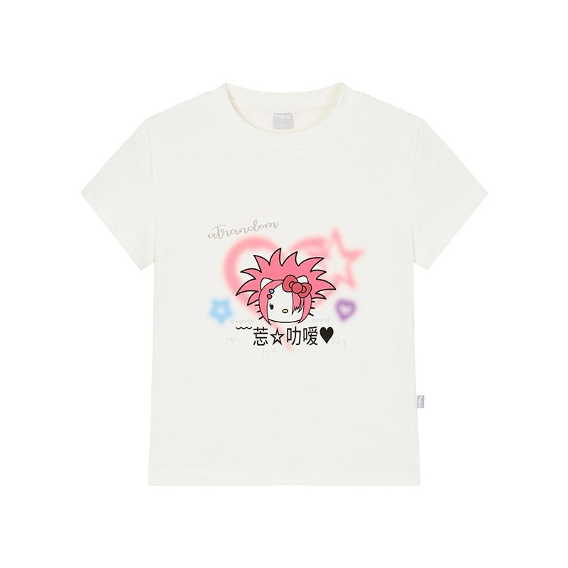 atrandom_White_Cartoon_Print_Slim_Fit_Women&