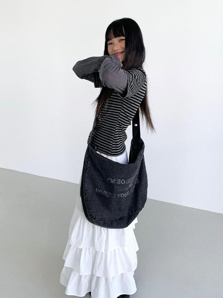 atrandom White Tiered Layered Gathered Elastic Waist Women&