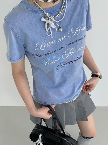 atrandom Whiteout Graphic Distressed Washed Crewneck Women&