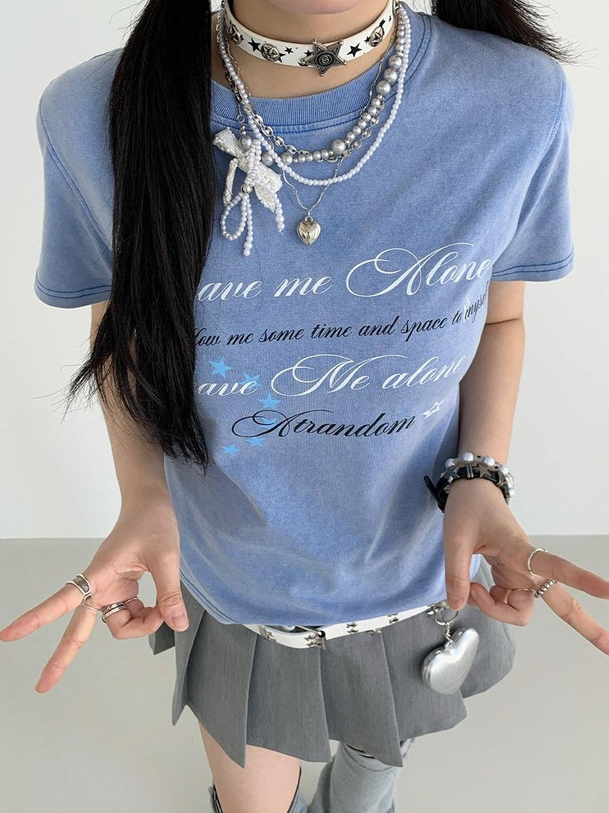 atrandom Whiteout Graphic Distressed Washed Crewneck Women&