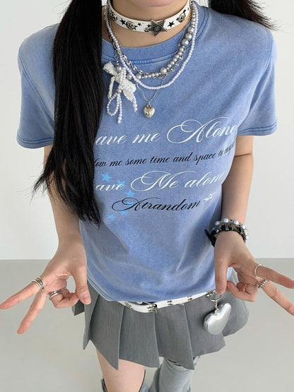 atrandom Whiteout Graphic Distressed Washed Crewneck Women&