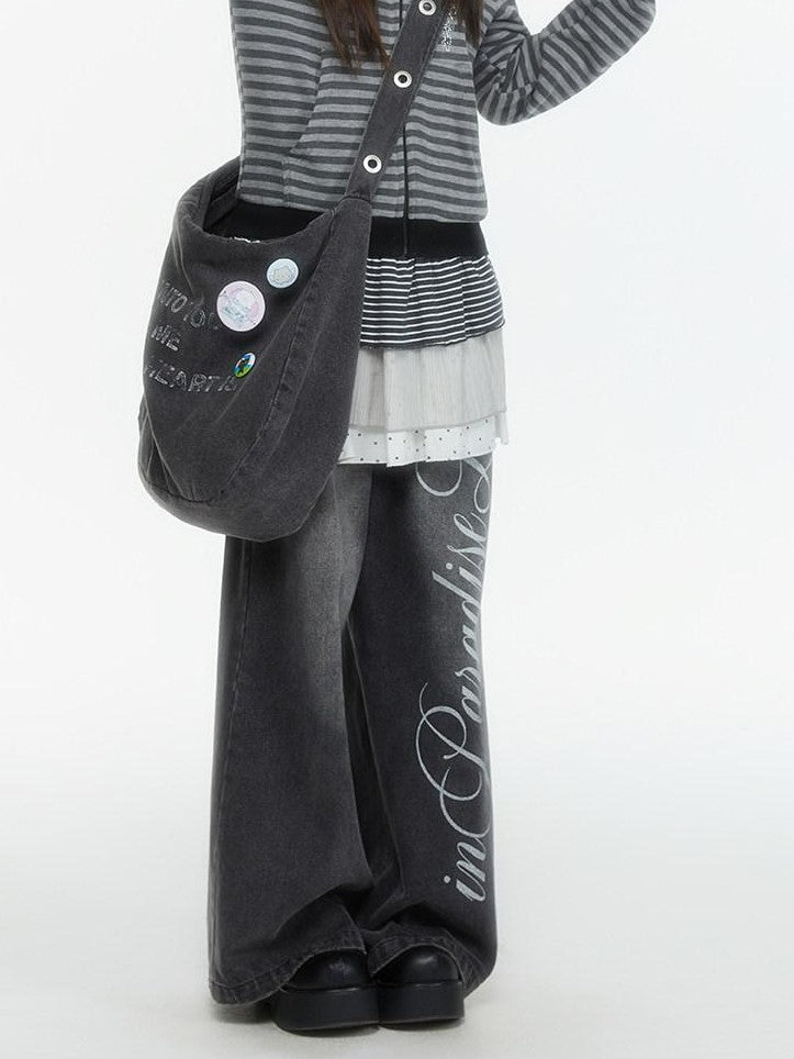atrandom Zebra Rhinestone Embroidered Striped Women&