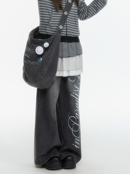 atrandom Zebra Rhinestone Embroidered Striped Women&