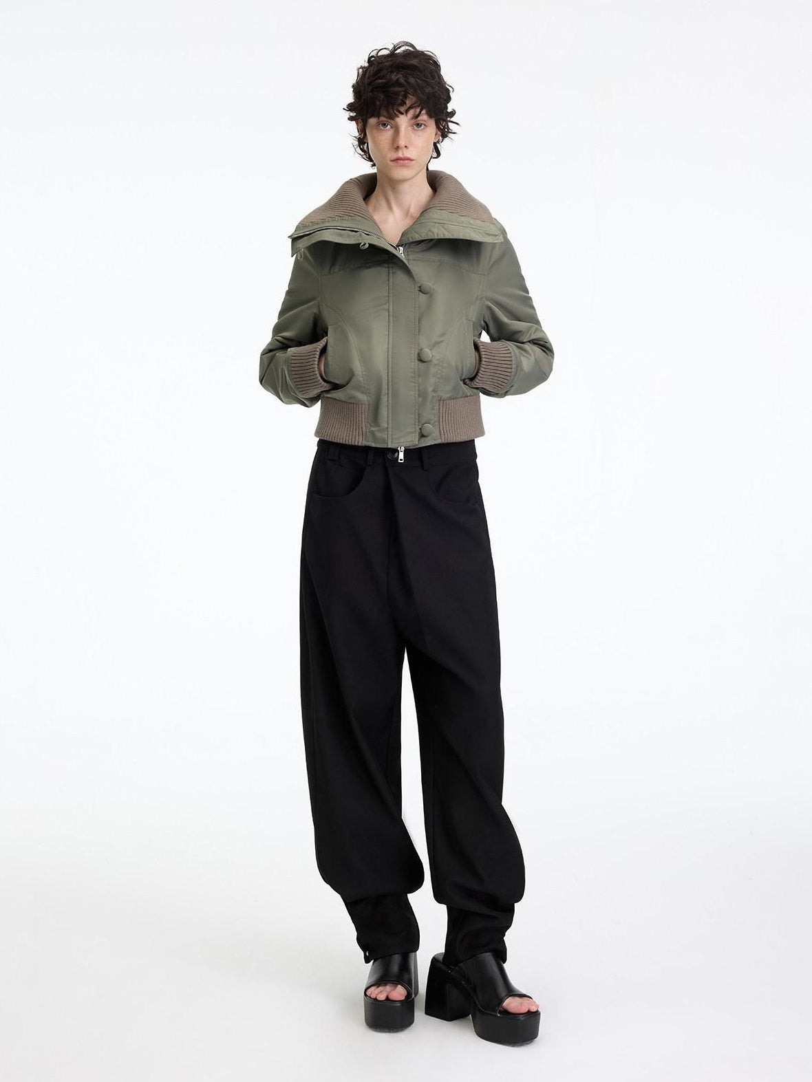 RUN TO THE FUTURE Comfortable Low Rise Minimalist Unisex Black Polyester Wide-Leg Pants