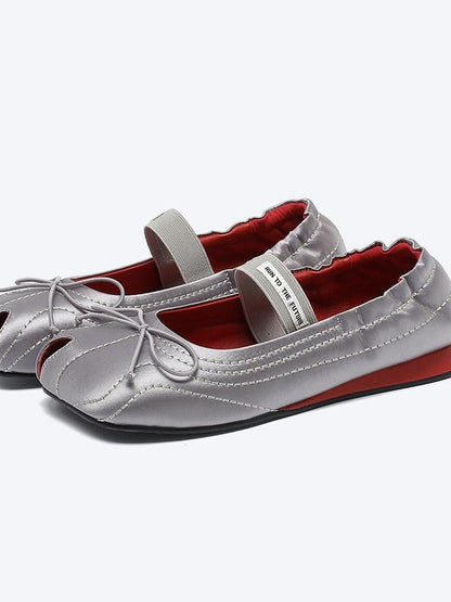 RUN TO THE FUTURE Cross Strap Casual Peep Toe Leather Lined Microfiber Upper Women Black Flats
