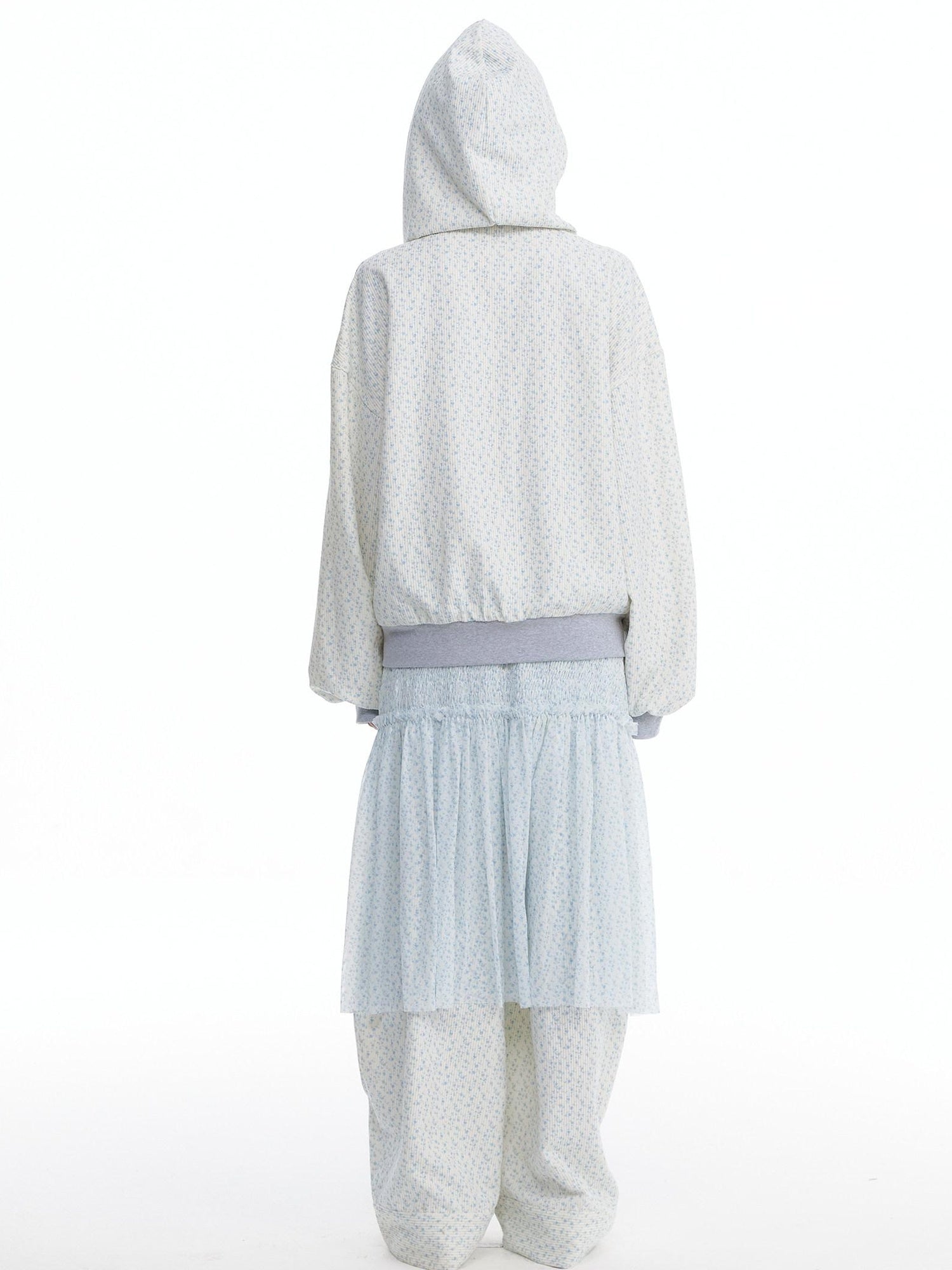 nit alcove Floral Zip Hoodie Loose Fit Long Sleeve Unisex Long Pants Top &amp; Pants Sets