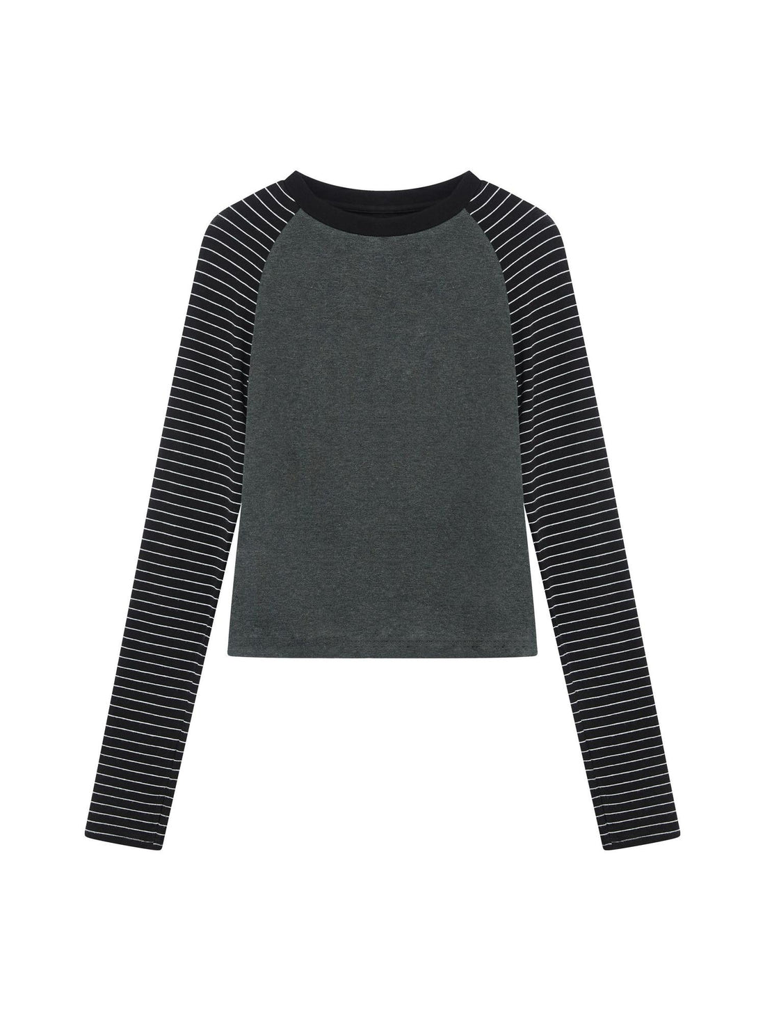 RUN TO THE FUTURE Slim Fit Casual Raglan Sleeve Striped Crew Neck Women Long Sleeve T-Shirts