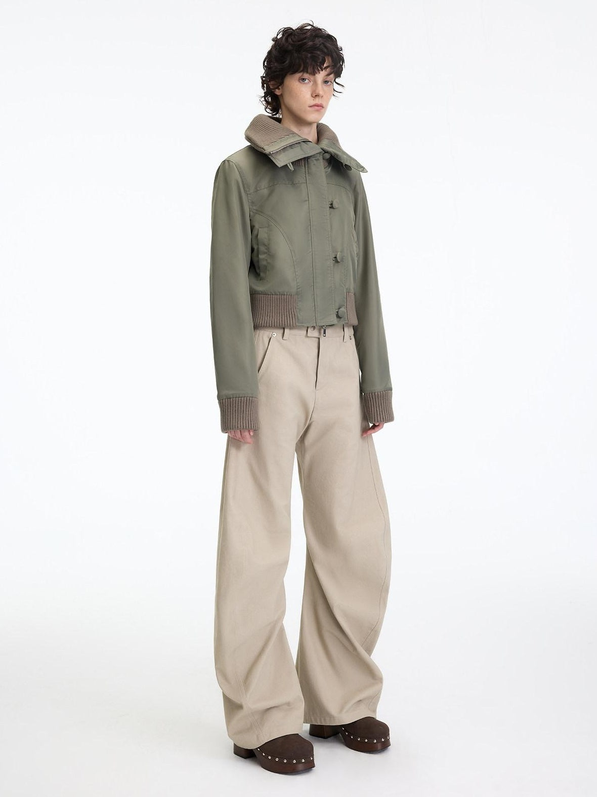 RUN TO THE FUTURE Chinos femme 100 % coton, coupe décontractée sculptée, taille mi-basse, jambes droites