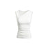 kvkv_White_Asymmetric_Square_Neck_Ruched_Slim_Women&
