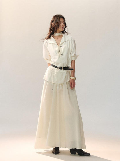 AnnoMundi Lace Cami Casual Shirt Dress Sleeveless City Women Polyester Slip Maxi Dresses