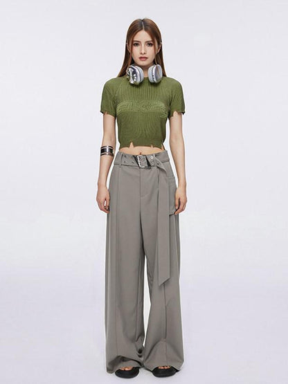DKZ OFFICIAL Drapey Asymmetrical High Waist Pocket Women&
