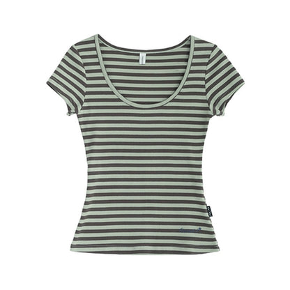 innomoood_Slim_Fit_Striped_Print_V-neck_Women&