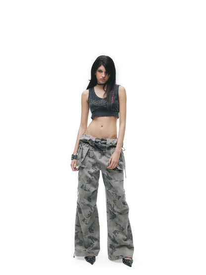 24ans Salt Wash Distressed Studded Letter Racerback Women&
