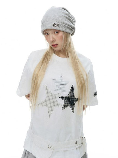 NAPSNAPS Star Applique Embroidered Women&