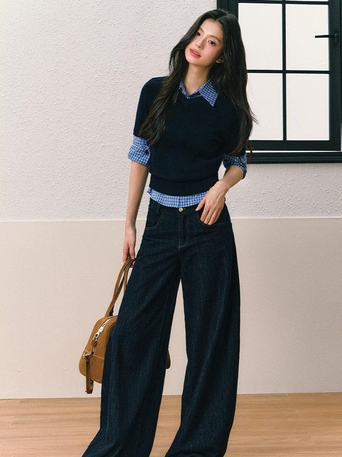7Shiftin Slim Workwear Button Detail Cotton Long Sleeve Cropped Young Women Blouses