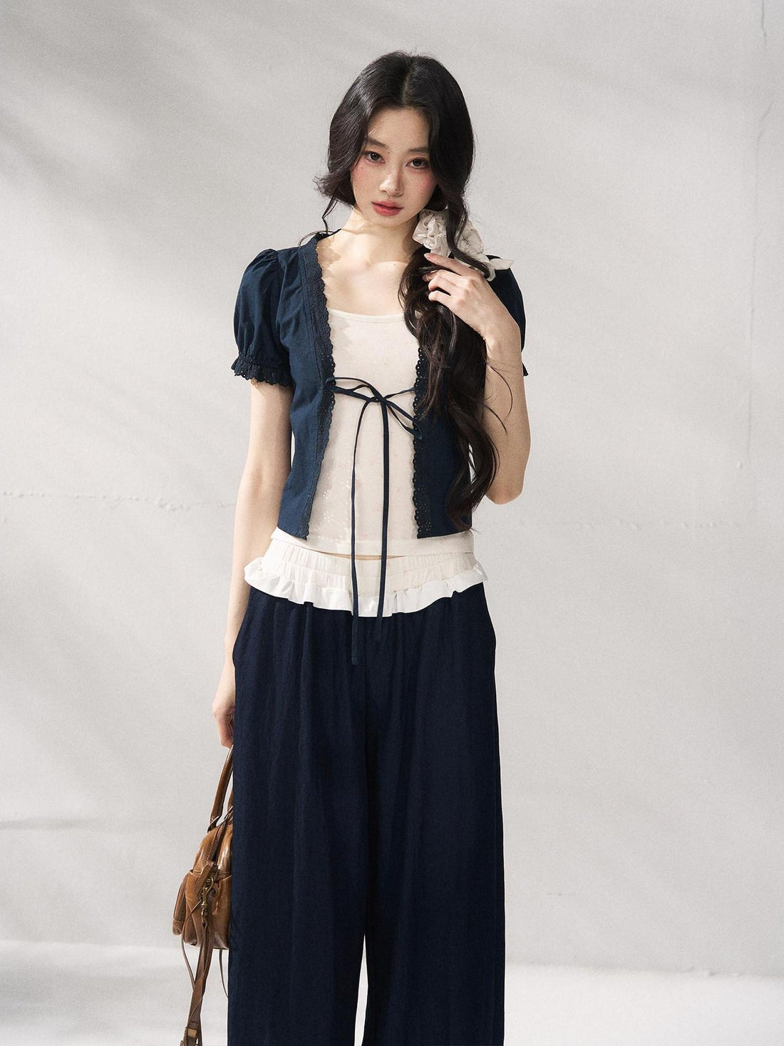 7Shiftin Floral Cami Two Piece Set Round Neck High Waist Women Casual Basic Crop Tops