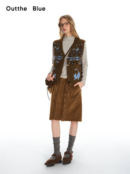 OuttheBlue Recycled Green Fiber Animal Print Commuter Style Women Cardigan Tank Tops