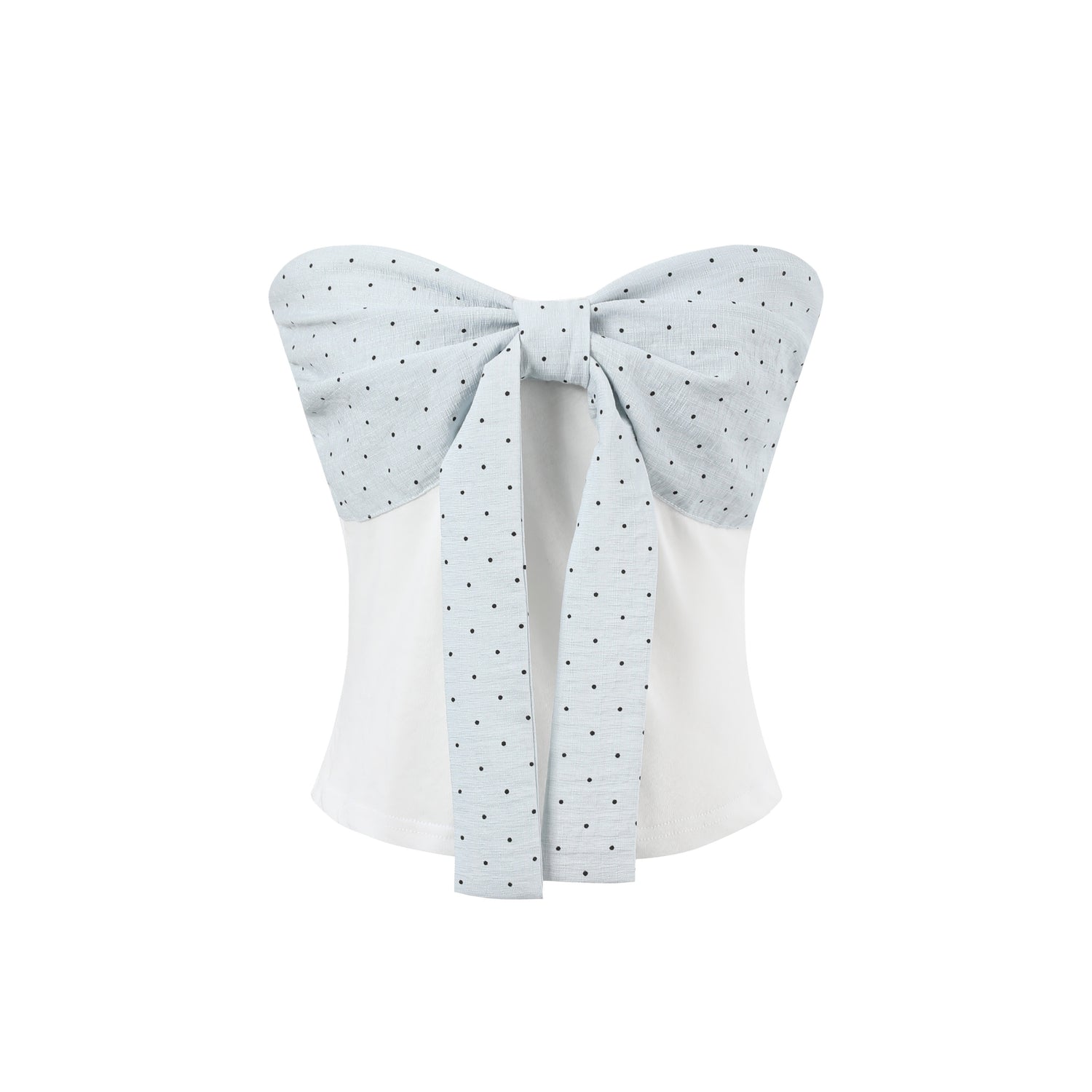 7Shiftin Polka Dot Bow Cropped Three Piece High Waist Sleeveless Women Top &amp; Pants Sets