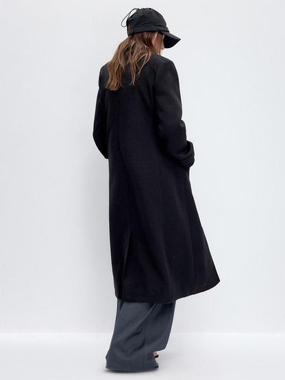 RUN TO THE FUTURE Lambswool Blend Patchwork Relaxed Fit Vintage Commuter Double Breasted Overcoats