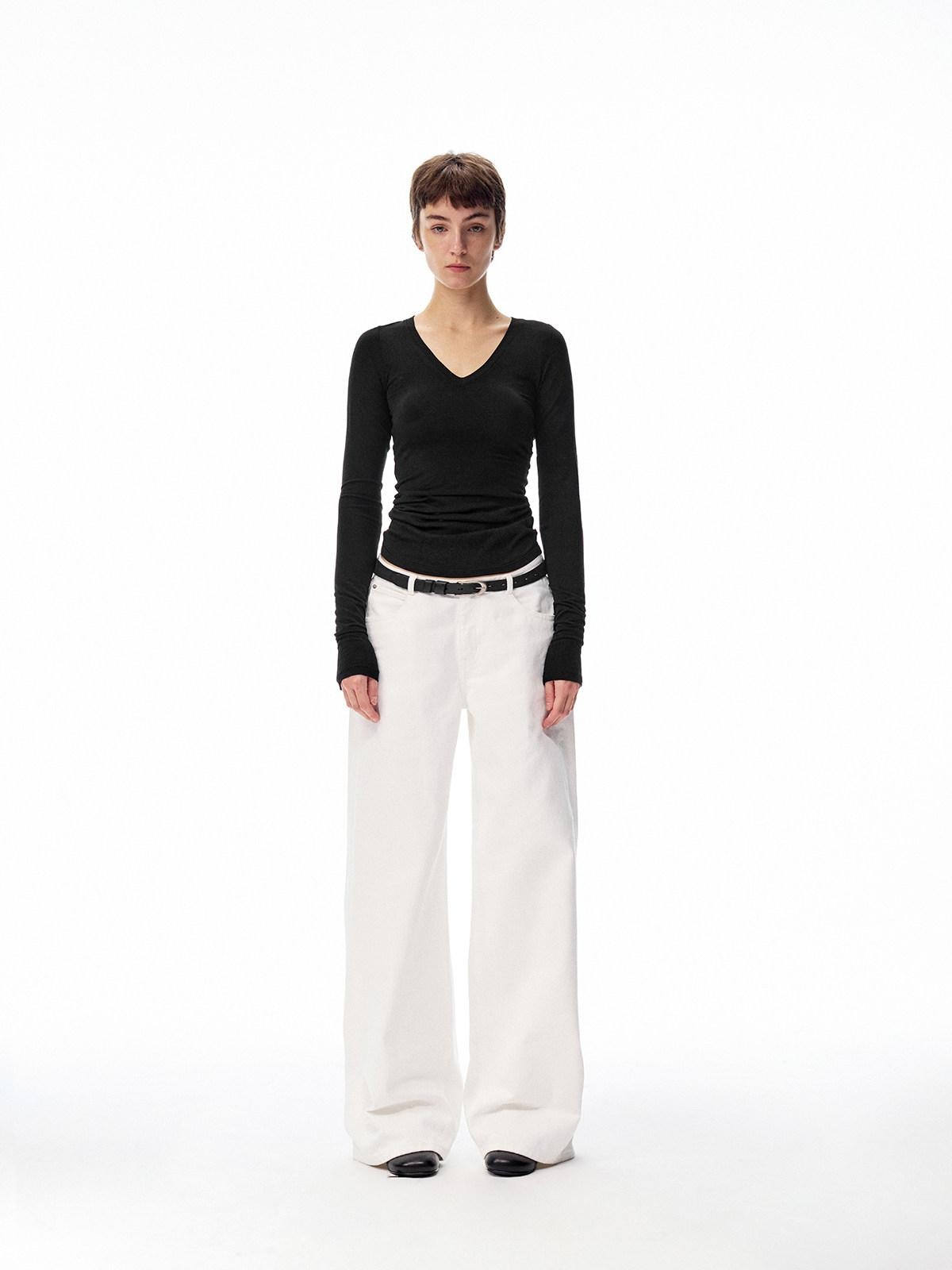 Northbutsouth Tricolor V-neck High Stretch Slim Women&