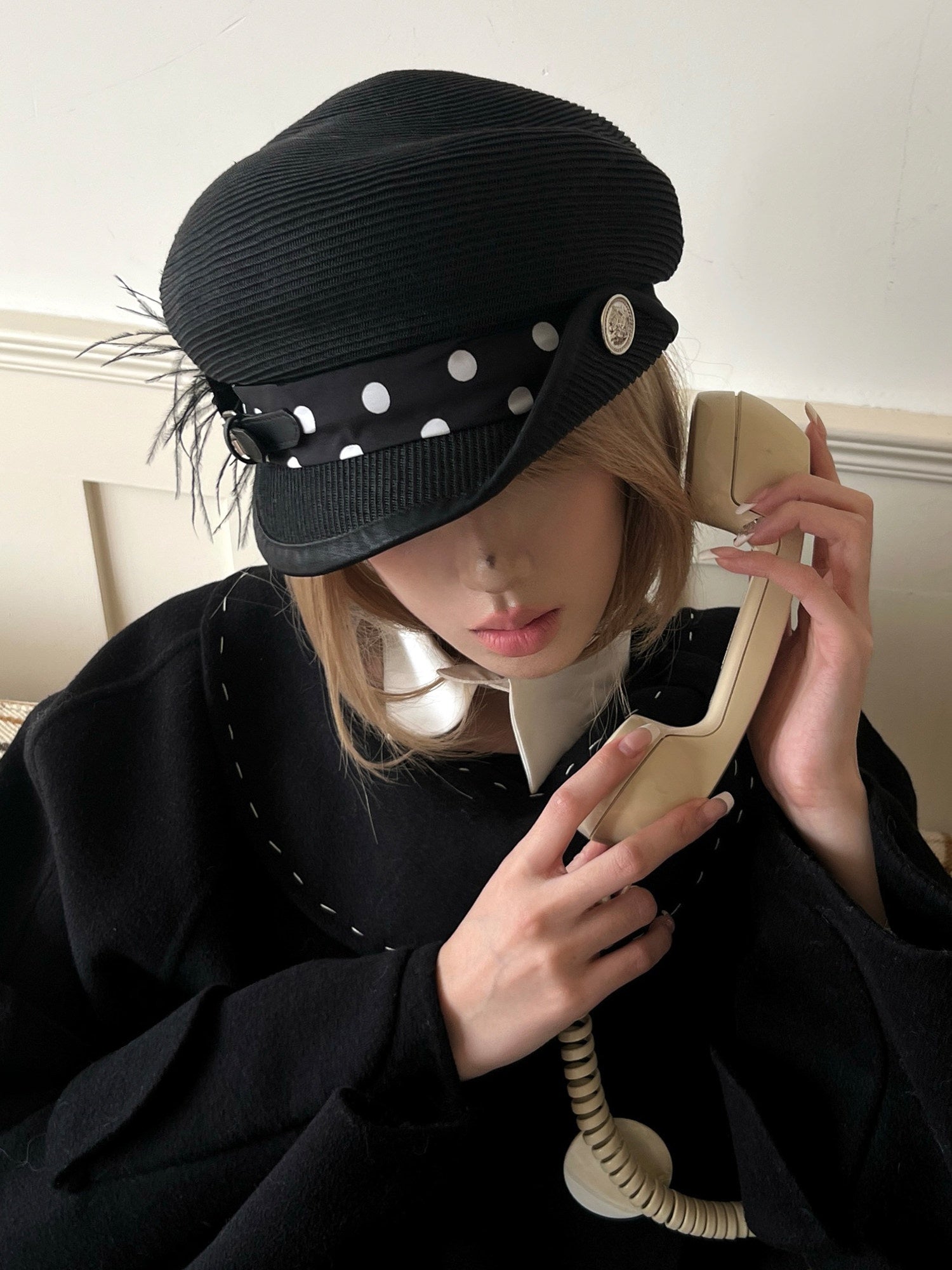 nit_alcove_Recycled_Fiber_Casual_Straw_Polka_Dot_Adjustable_Unisex_Black_Hats_MISSTT