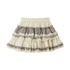 ALL iN plan Ruffle Cake Style Flared Mid Waist Women Cotton Blend Cream Tiered Skirts