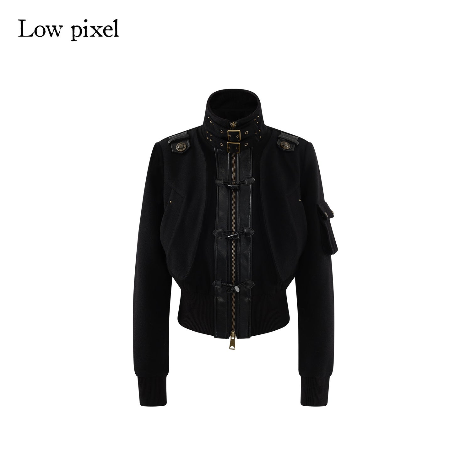 Low_pixel_Thick_Wool_Blend_Slim_Fit_Street_Hippie_Stand_Collar_Black_Cropped_Jackets_MISSTT