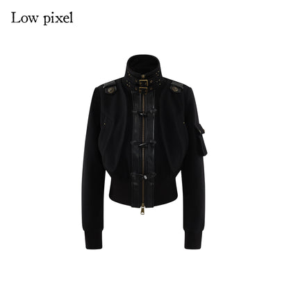 Low_pixel_Thick_Wool_Blend_Slim_Fit_Street_Hippie_Stand_Collar_Black_Cropped_Jackets_MISSTT