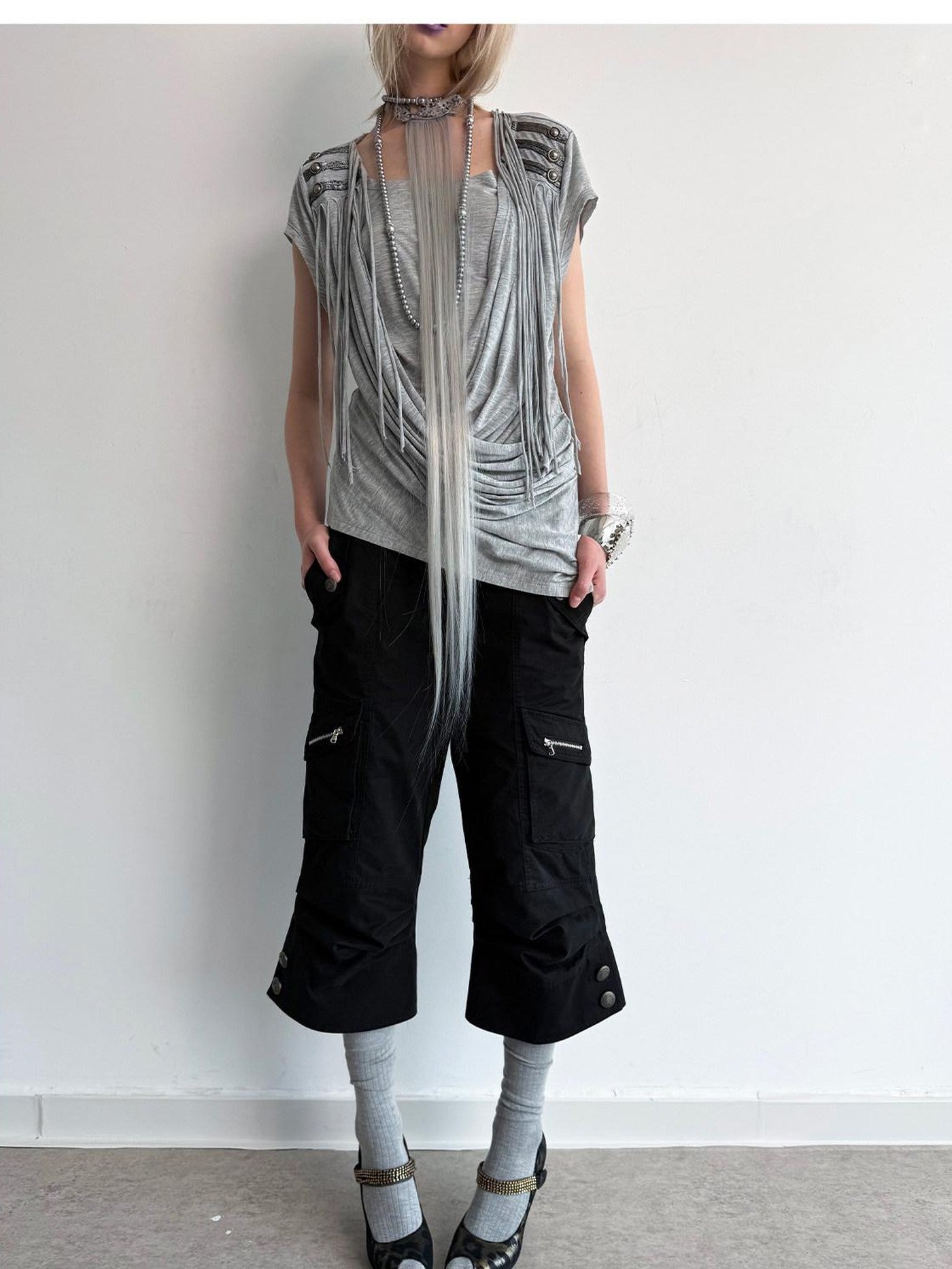 DoublePunch Vintage Biker Washed Cargo Women&