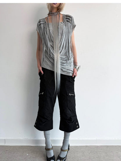 DoublePunch Vintage Biker Washed Cargo Women&