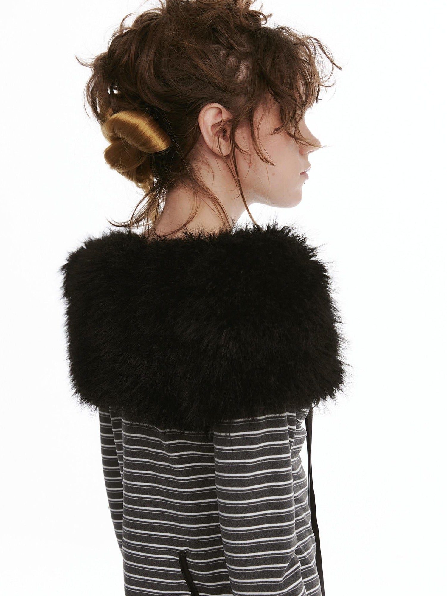 nit alcove Cardigan court à encolure bateau et ouverture sur le devant, modèle original pour femme, noir, Deer Accessories
