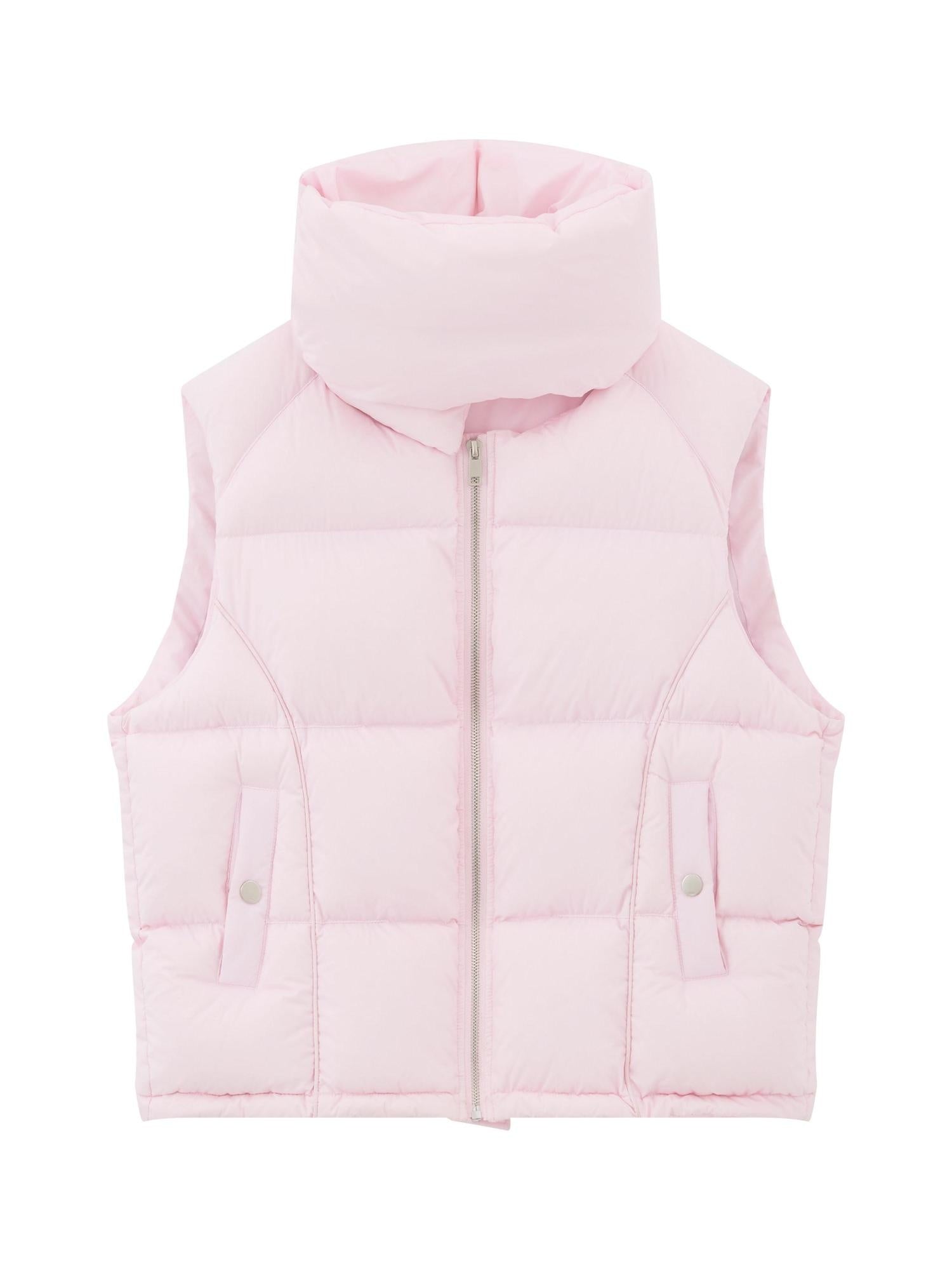 RUN TO THE FUTURE 90 Percent White Down Sleeveless Cropped Straight Korean Women Down Jackets