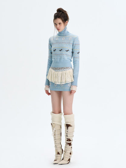 The NeverMore High Stretch Nylon Lace Vintage Slim Layered For Women Long Sleeve Crop Tops