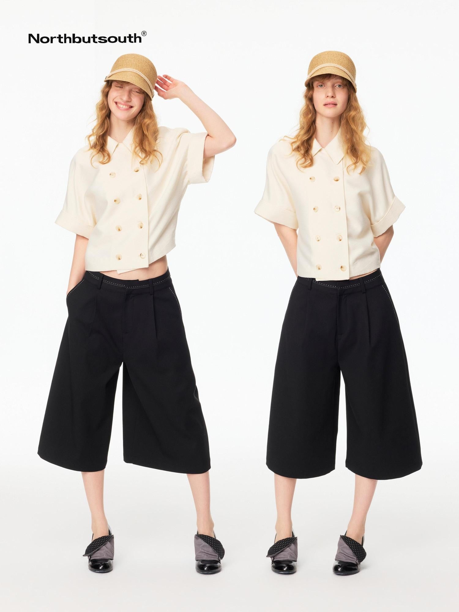 Northbutsouth Pearl Trim Pocket Straight Leg Relaxed Women&