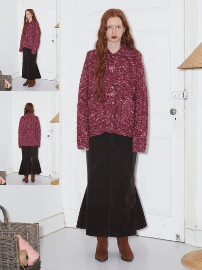 Dorydory Raspberry Red Heavily Crafted Thick Outerwear Women&