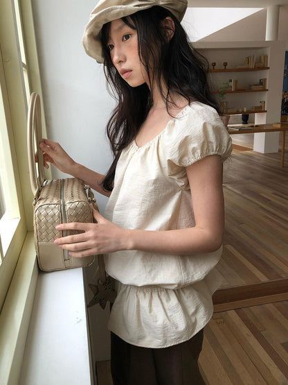 Dorydory Ivory Vintage Puff Sleeve Women&