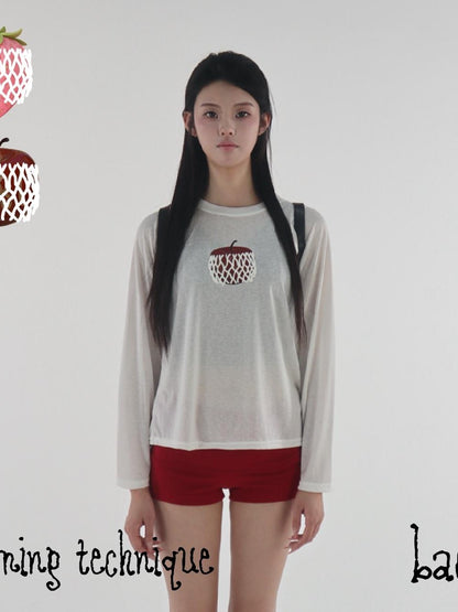 bae bi 3d Fruit Puff Foam Mesh Print Women&