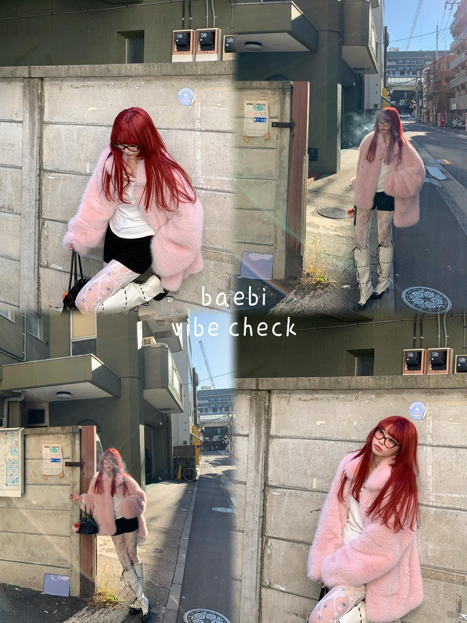 bae bi Blush Pink Oversized Mid Length Sweet Women&