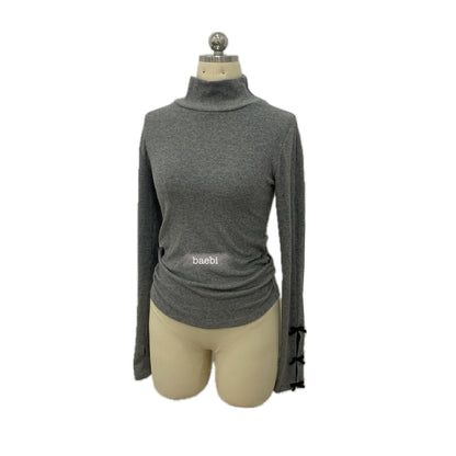 bae_bi_Brushed_Stretch_Knit_Bow_Cuff_Slim_Women&