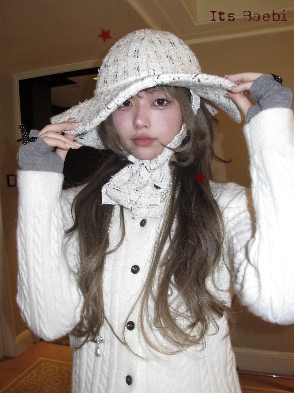 bae bi Cable Knit Bow Tie Waist Cinch Women&