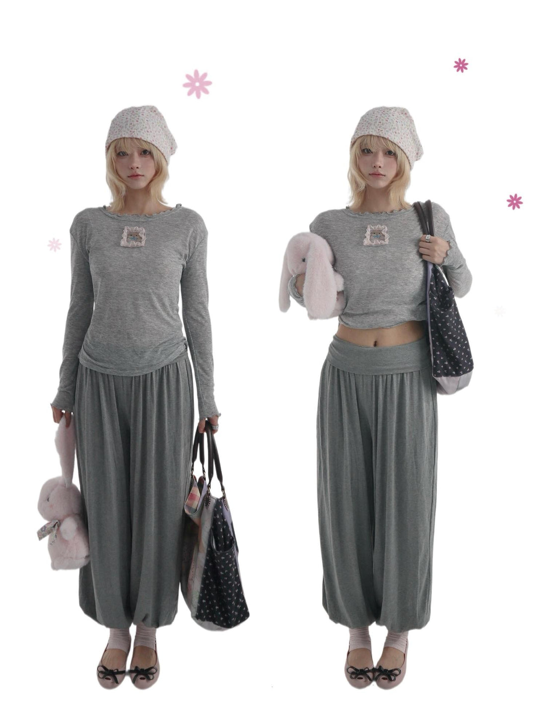 bae bi Cuffed High Waist Stretch Lantern Knit Women&