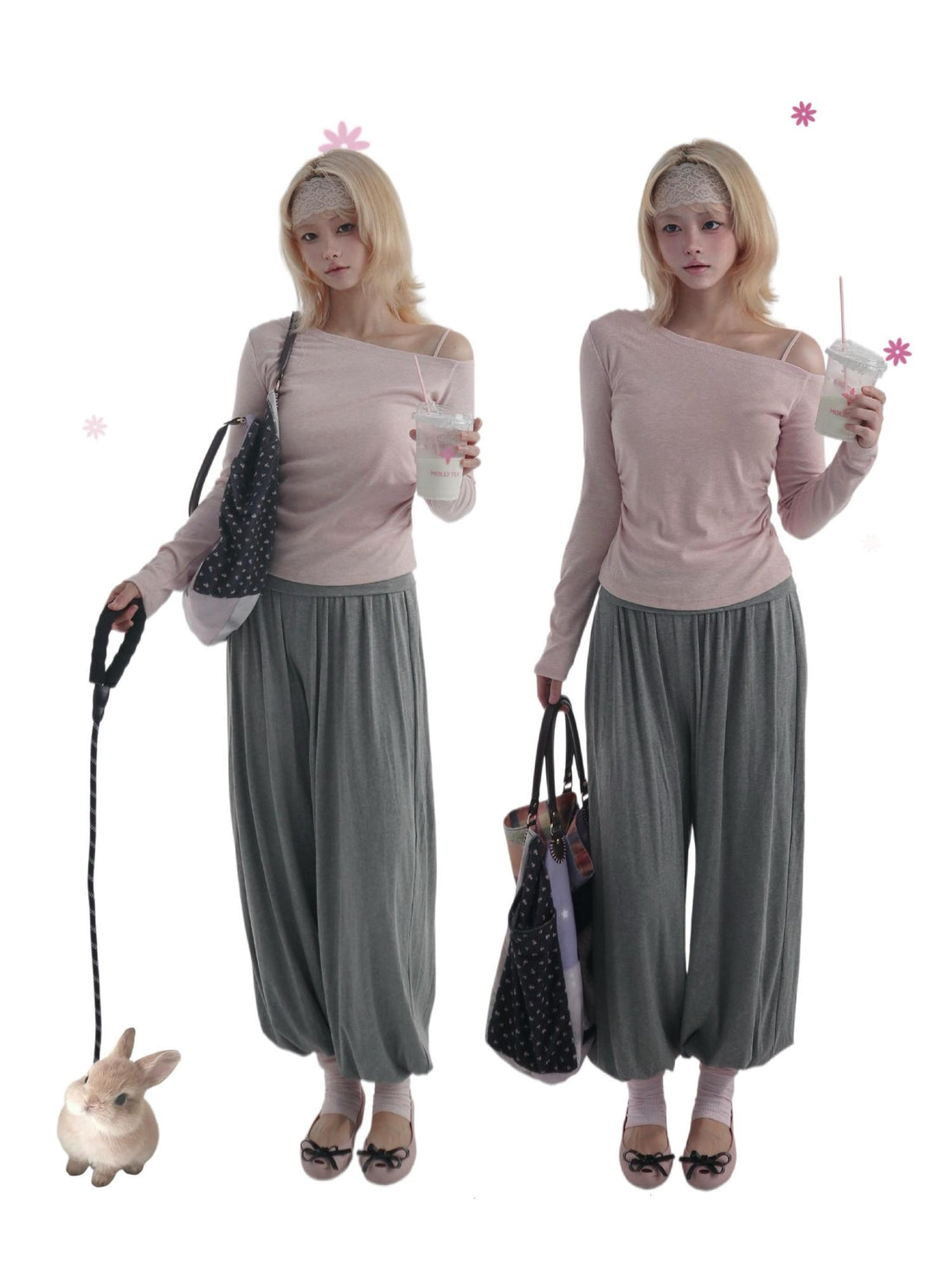 bae bi Cuffed High Waist Stretch Lantern Knit Women&