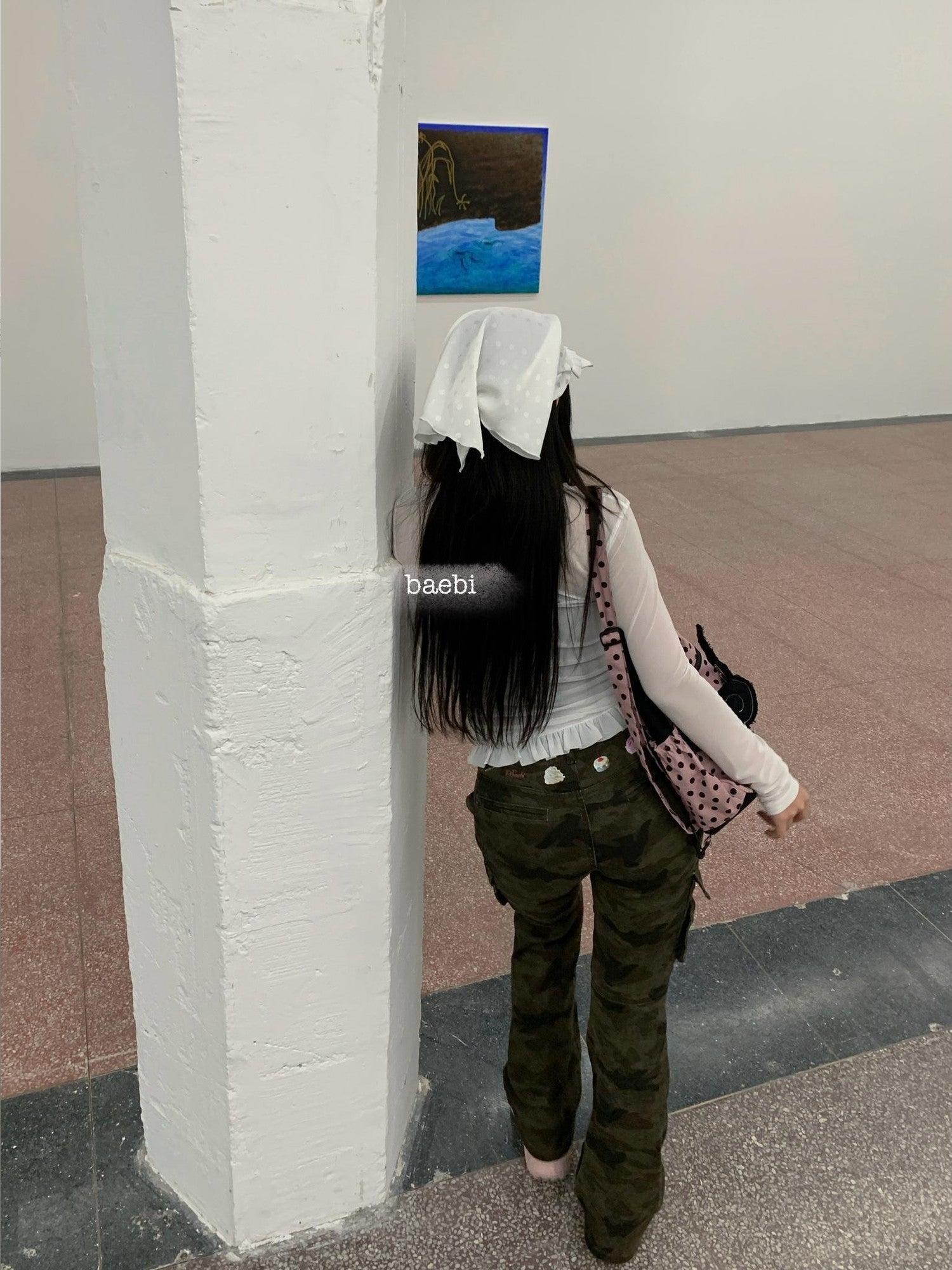 bae bi Cupcake Letter Print Vintage Camo High Waist Women&