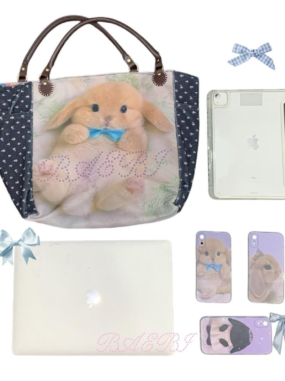 bae bi Double Sided Floral Rabbit Patchwork Women&