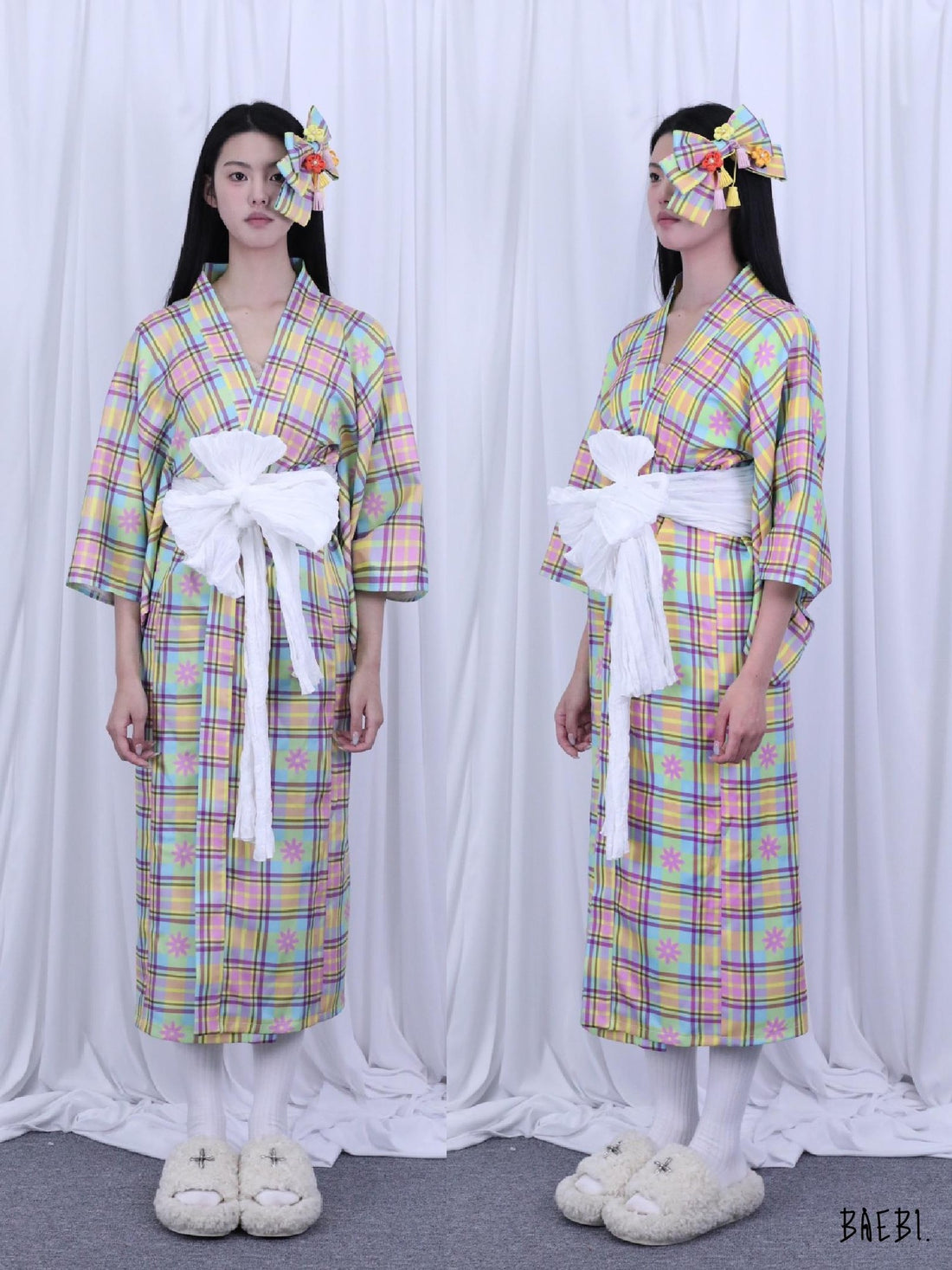 bae bi Fireworks Print Short Yukata Homewear Women&