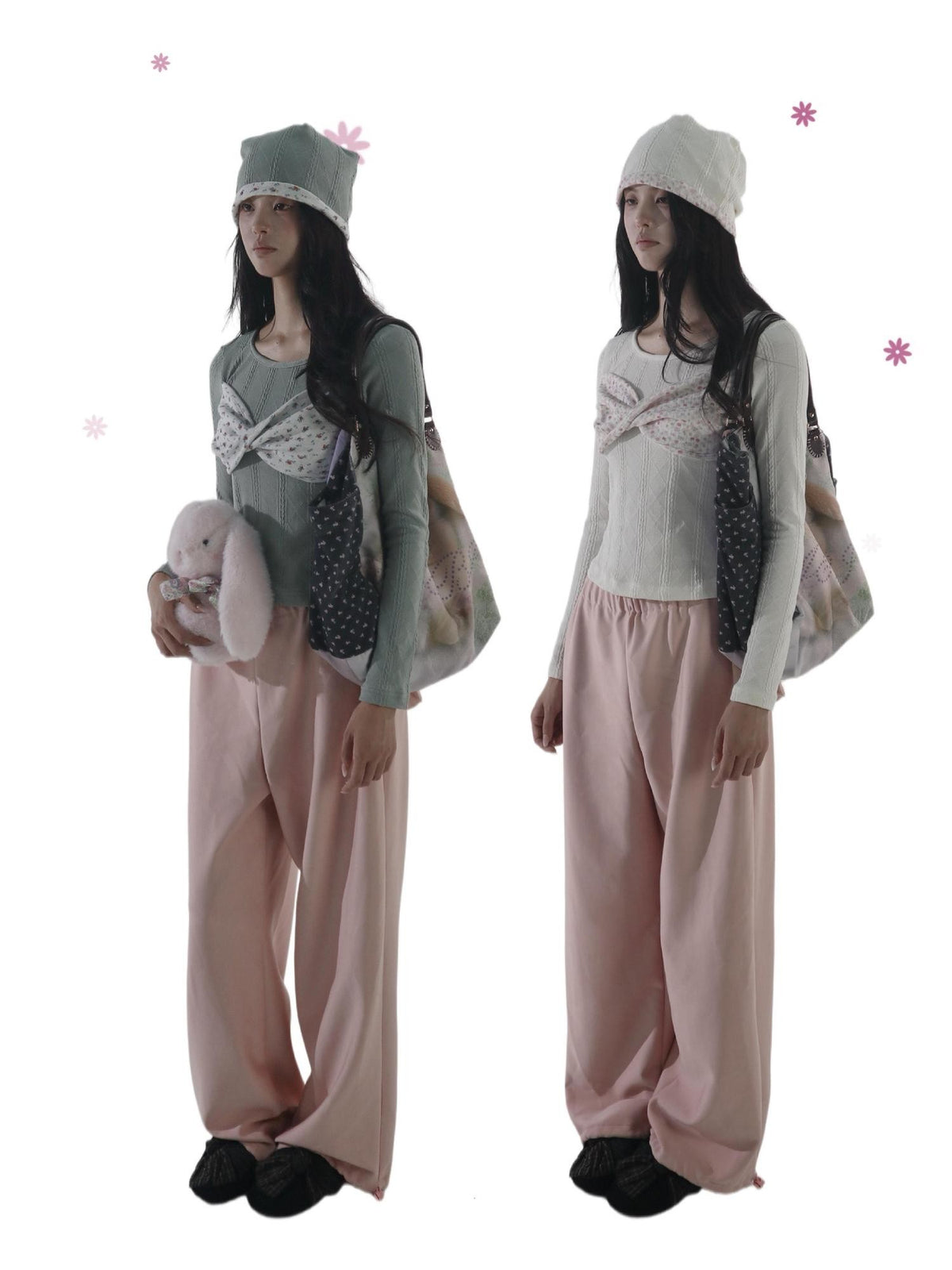 bae bi Floral Patchwork Knit Women&