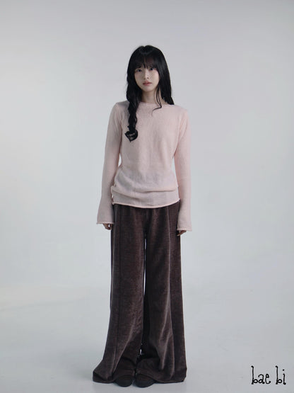 bae bi Off Shoulder Flared Sleeve Mohair Women&