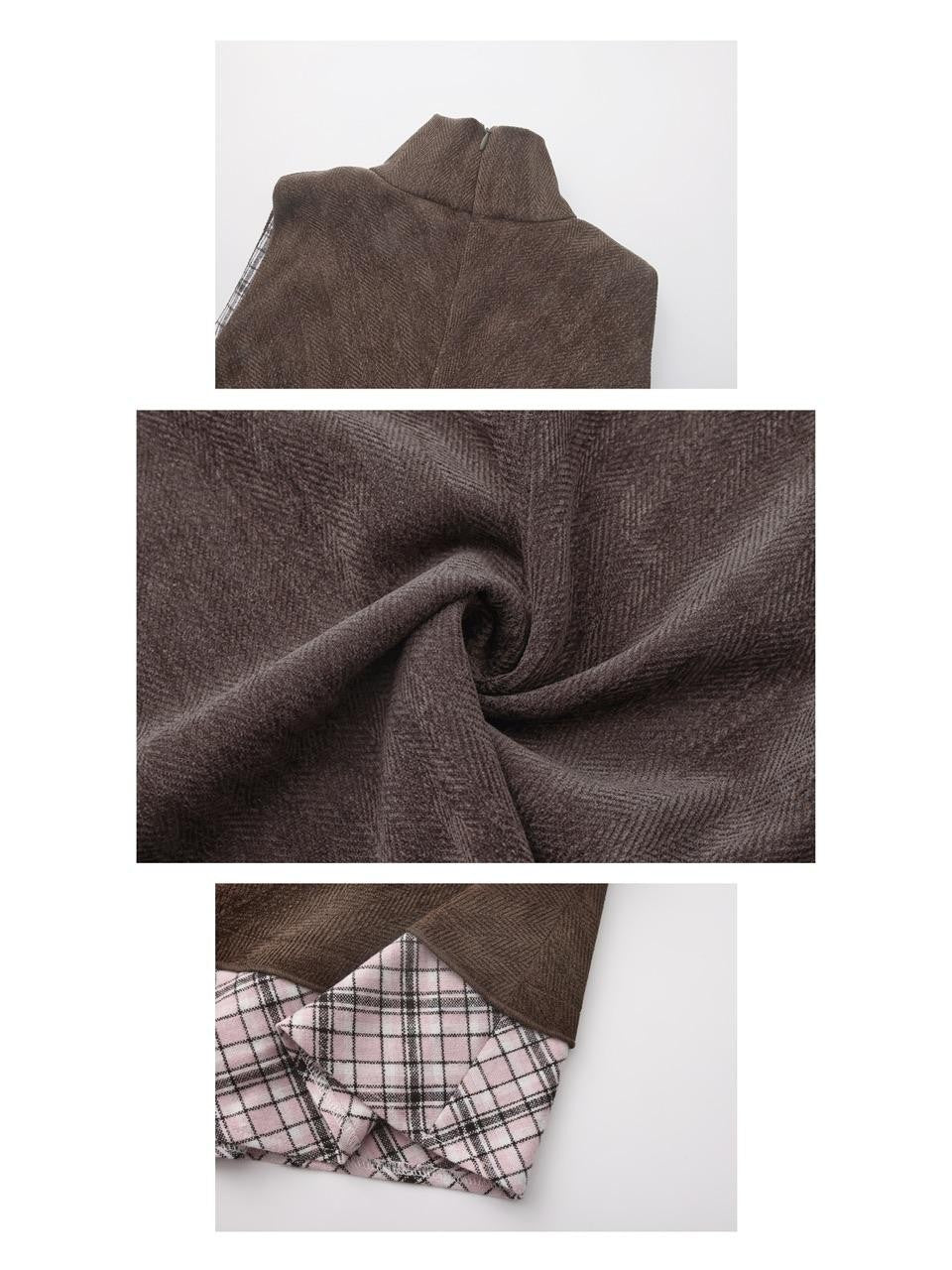 bae bi Plaid Velvet Colorblock Princess Women&