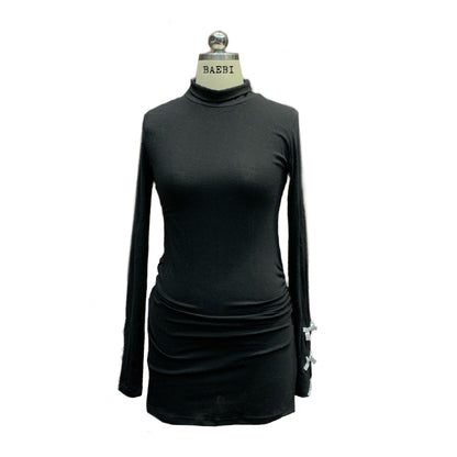 bae_bi_Polka_Dot_Bow_High_Neck_Elastic_Cuff_Women&