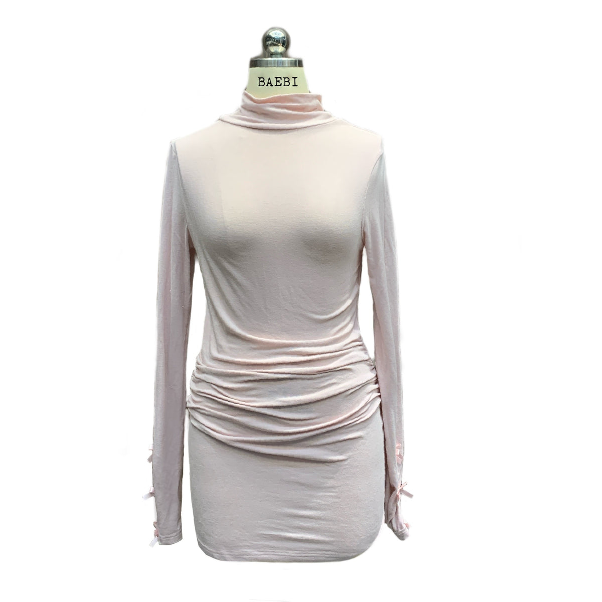 bae_bi_Polka_Dot_Bow_High_Neck_Elastic_Cuff_Women&